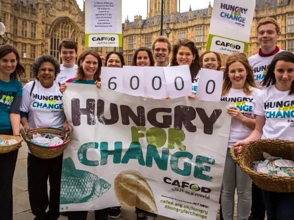 UK - London - hungry for change 60000 hand in Parliament
