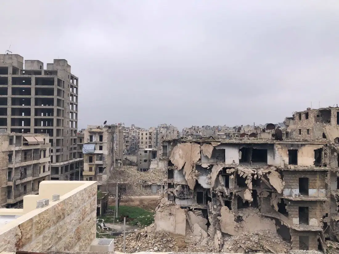 Destruction of homes from conflict in Aleppo, Syria