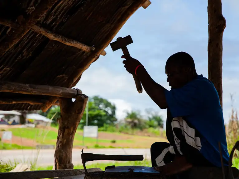 Jesus is nailed to the cross